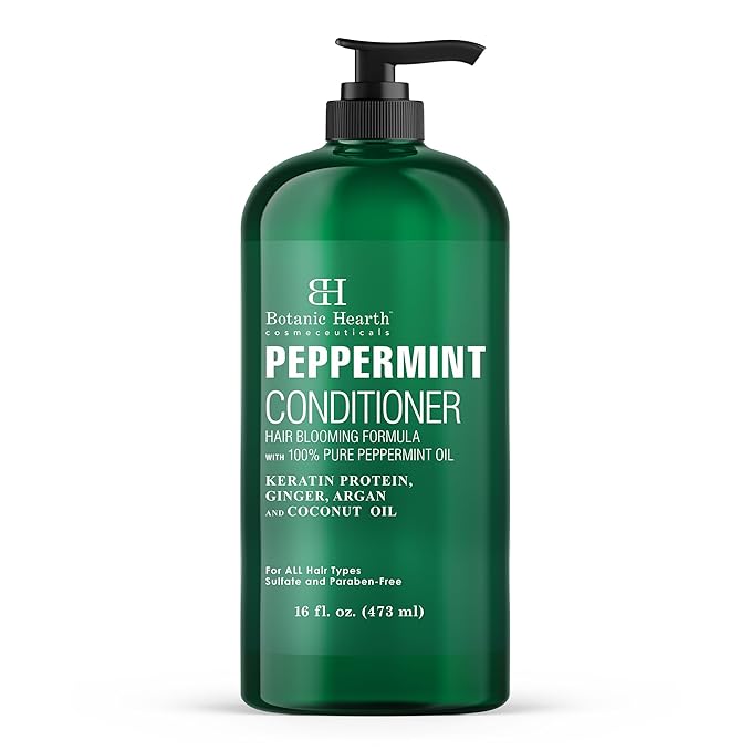Botanic Hearth Peppermint Hair Conditioner | Hair Conditioner For Dry Damaged And Color Treated Hair | Volumizing Conditioner For Fine & Thin Hair | Paraben & Sulfate Free | Men & Women | 16 Fl Oz-Velvo Beauty