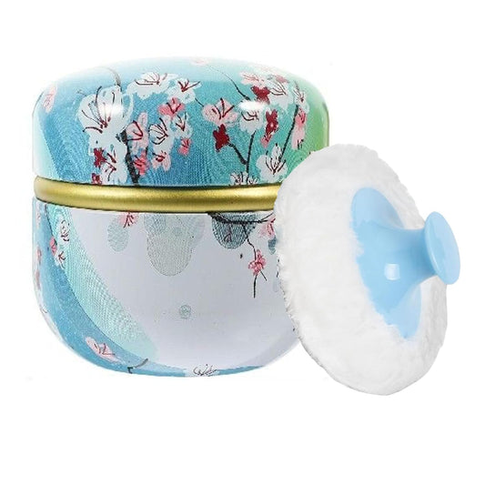 Body Powder Puff and Container, 3.35" Portable Dusting Powder Container with Soft Puff Loose Powder Case Box Jar with Lids for Baby Women Home and Travel Use-Velvo Beauty