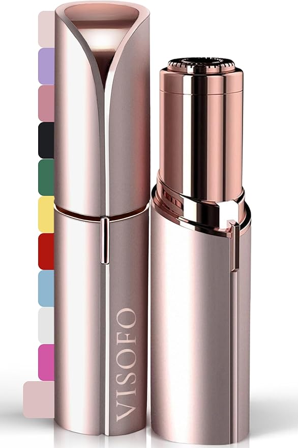 Facial Hair Removal for Women | Electric Razor Device Small Mustache Dermaplaning Remover Tools Tweezers Epilator Trimmer Face Dermaplane Shavers Beauty Gadgets Set Accessories by VISOFO (Andalusite)-Velvo Beauty