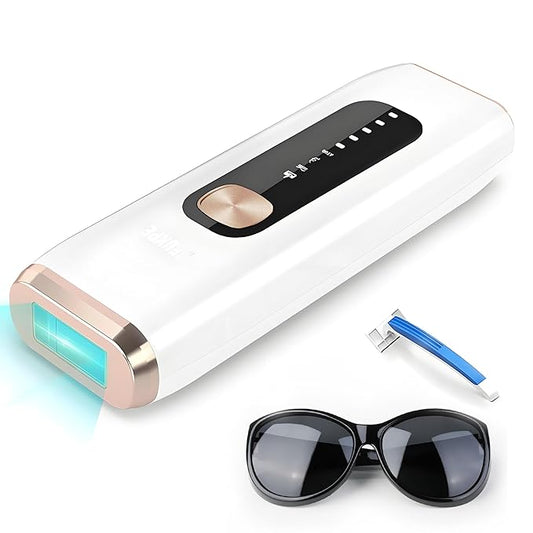 IPL Laser Hair Removal Device for Women Men at Home, Upgraded to 999,900 Flashes Permanent for Facial Legs Arms Bikini Line Whole Body Treatment (White Gold)-Velvo Beauty