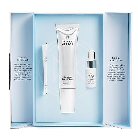 Signature Facial Mask (1.7 fl oz) & Serum (0.33 fl oz), Skin Care Set, 2-Step Face Tightening and Lifting Skincare, Anti Wrinkle, with Hyaluronic Acid, for Instant Face Lift-Velvo Beauty