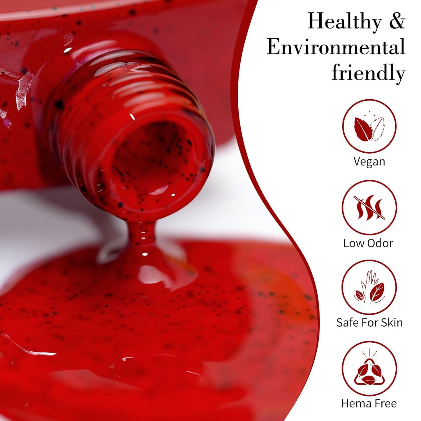 CANNI Wine Red Glitter Gel Polish – 9ML Sparkly Soak-Off UV/LED Gel Nail Polish for French Manicure, DIY or Salon Use-Velvo Beauty