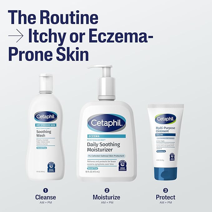CETAPHIL RESTORADERM Soothing Moisturizer, For Eczema Prone Skin, 10 fl oz, For Dry, Itchy, Irritated Skin, 24Hr Hydration, No Added Fragrance, Doctor Recommended Sensitive Skincare Brand-Velvo Beauty