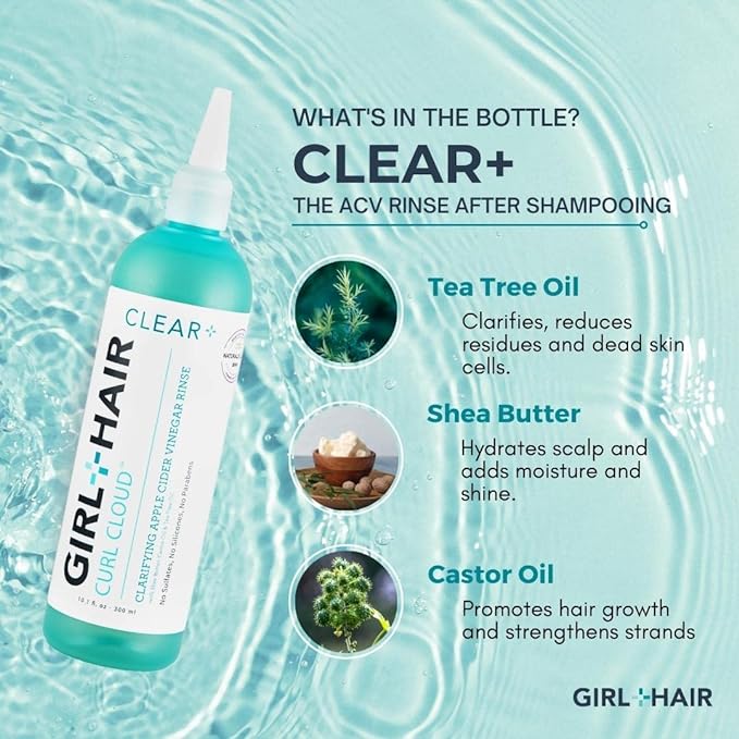 G+H CLEAR+ Apple Cider Vinegar Rinse | Clarifying Formula to Remove Buildup, Prevent Dandruff & Itchiness | For Healthy, Shiny & Soft Hair | Sulfate & Paraben-Free | 10.1 Fl Oz-Velvo Beauty
