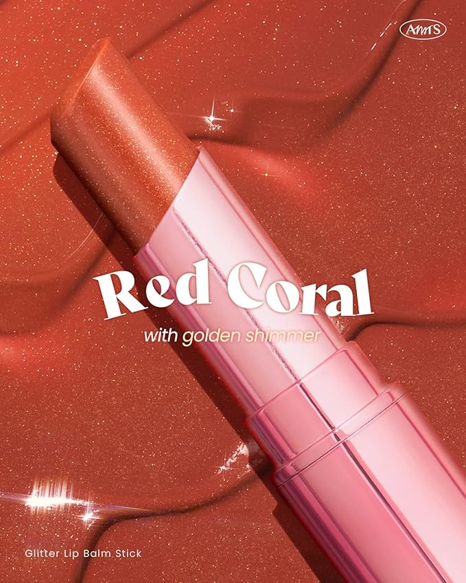 AMTS Tinted Lip Balm - Drama | Hydrating Glitter Lipstick | Pearl Shimmering Daily Lip Makeup for dry, cracked, chapped lips | korean beauty Moisture Lip Tint-Velvo Beauty
