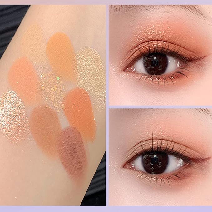 Violet Fairy 9 Color Eyeshadow Palette, Warm Neutrals (03)-Velvo Beauty