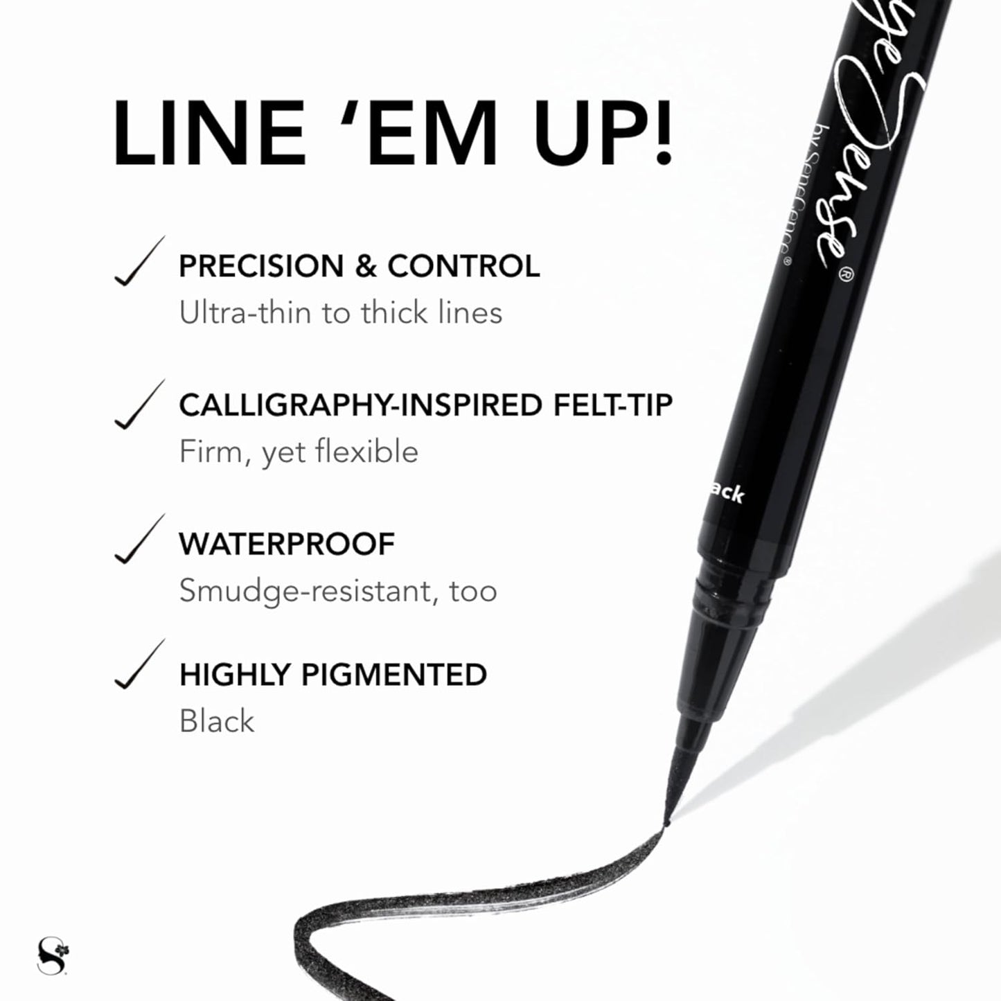 EyeSense Long-Lasting Liquid Eyeliner Pen - Black-Velvo Beauty