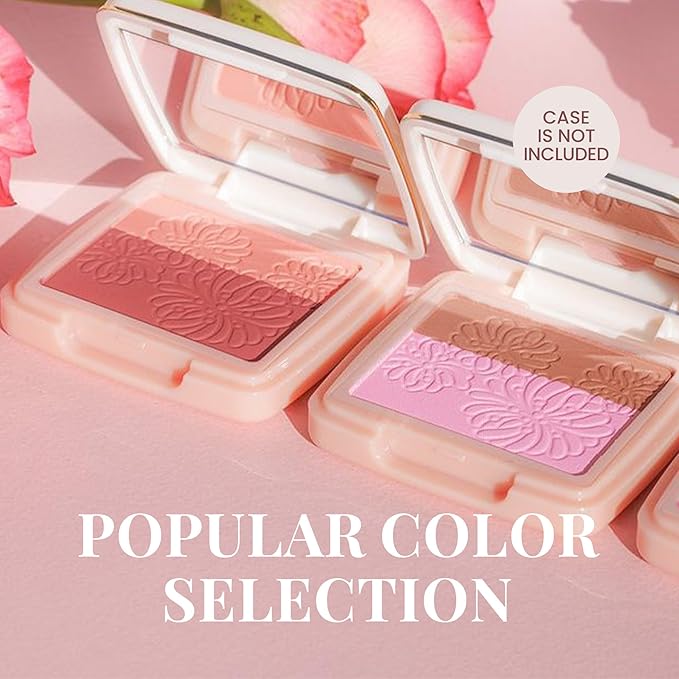 Paul & Joe Pressed Blush Palette Refill Only, Case Sold Separately, Oil-Absorbing Blush Powder, Bi-Color Face Blushes with Fitting Veil Powder, Light Beige and Pink, 06 Strawberry Chocolate, 0.17 oz-Velvo Beauty