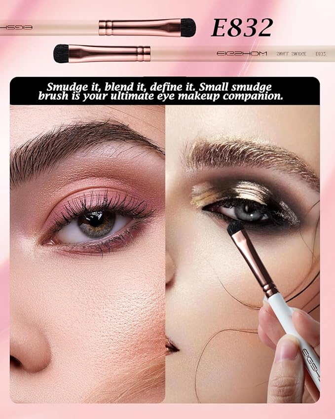 Small Smudge Brush, Professional Eyeshadow Brush for Smudging, Blending, Filling in, Premium Synthetic Bristles Tapered Eye Makeup Brush - Ivory-Velvo Beauty