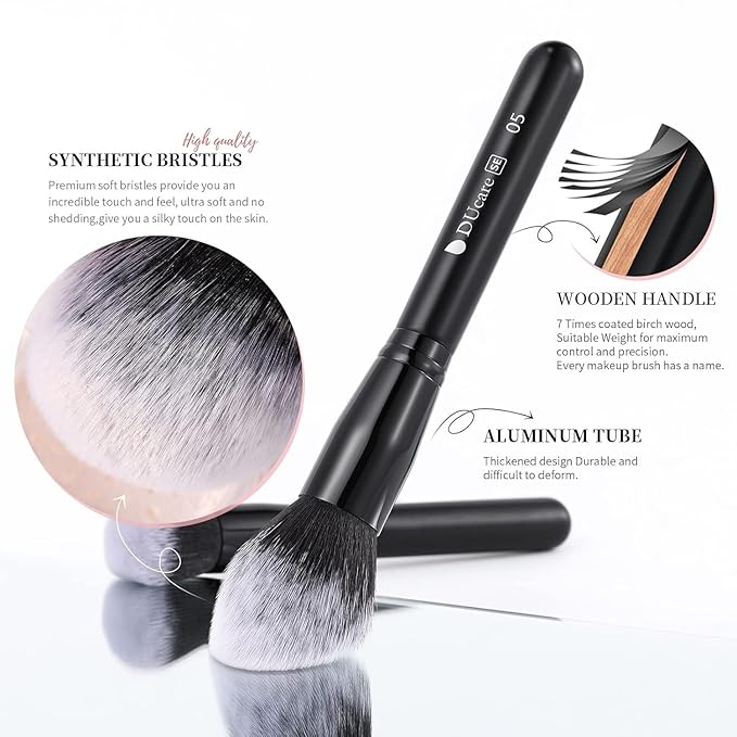 DUcare 27Pcs Makeup Brush Set Black Professional Premium Cosmetic Brushes for Foundation, Concealer, Eyeshadow, Blending, Powder, Contouring-Velvo Beauty