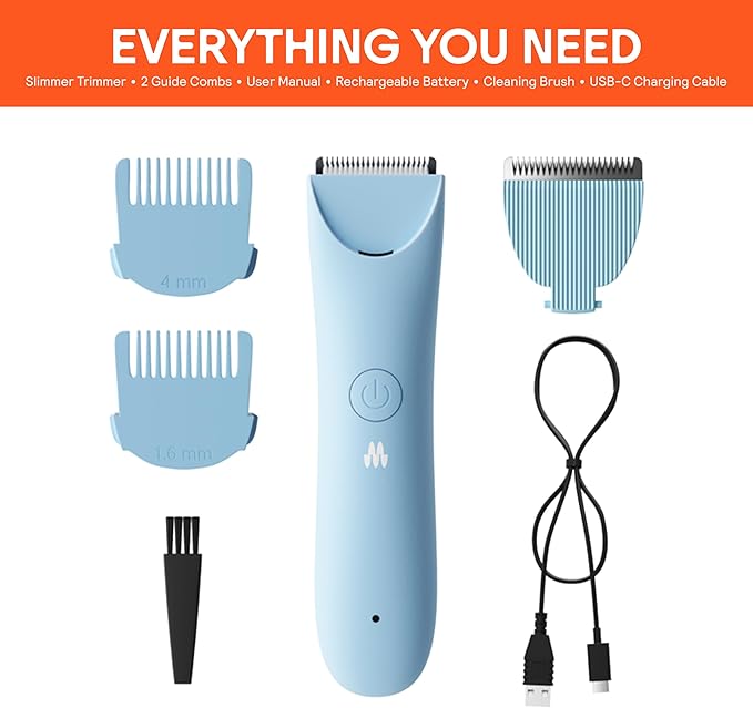 MERIDIAN Slimmer Trimmer – Electric Razor for Women, Bikini Line & Pubic Hair Trimmer, Rechargeable & Waterproof, Painless, Flawless Shave for Sensitive Skin, Gentle, Quiet & Travel-Friendly, Sky-Velvo Beauty