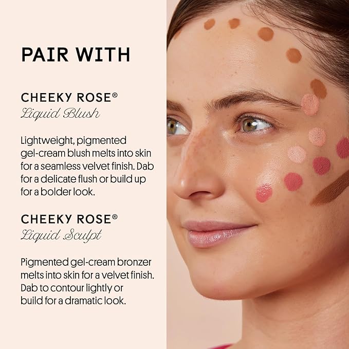 Winky Lux Cheeky Rose Liquid Highlighter, Gel Cream Blush Wand, Blendable & Buildable Pigment, Long Lasting Weightless, Angel-Velvo Beauty