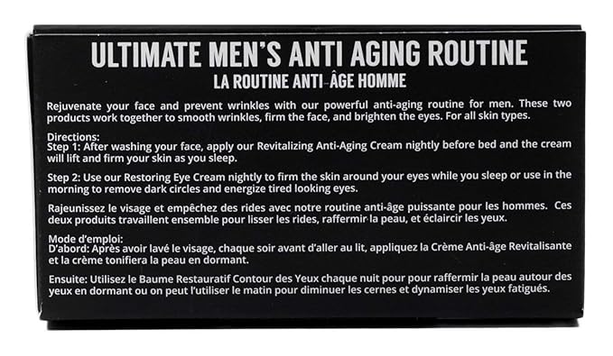 Brickell Men's Ultimate Anti-Aging Routine, Anti-Wrinkle, Night Face Cream and Eye Cream to Reduce Puffiness, Wrinkles, Dark Circles, Under Eye Bags, Natural and Organic, Unscented-Velvo Beauty