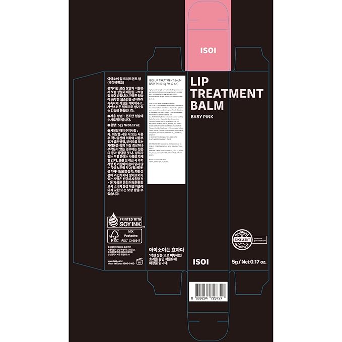 ISOI Bulgarian Rose Lip Treatment Balm (Baby Pink) – Tinted & Hydrating Lip Gloss for Dry Lips, Korean Skincare (0.18 oz, 5g)-Velvo Beauty