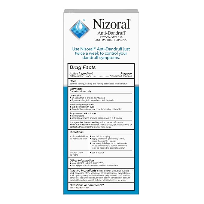 Nizoral Anti-Dandruff Shampoo with 1% Ketoconazole, Fresh Scent, 7 Fl Oz-Velvo Beauty