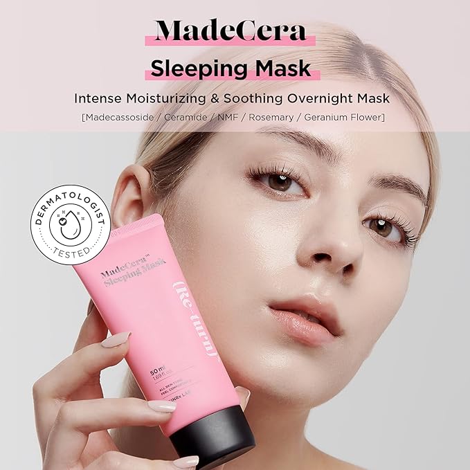 SKINRxLAB Made Cera Sleeping Mask 50ml (1.69 fl.oz.) - Moisturizing and Relaxing Face Overnight Mask Cream with Ceramide, Cica and Rosemary Extract, Night Sleep Mask for Enhancing Dull and Flaky Skin-Velvo Beauty