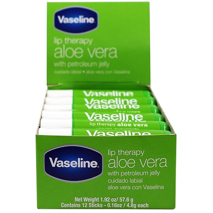 Vaseline Lip w/o Backer Card Aloe - 12 pack box-Velvo Beauty