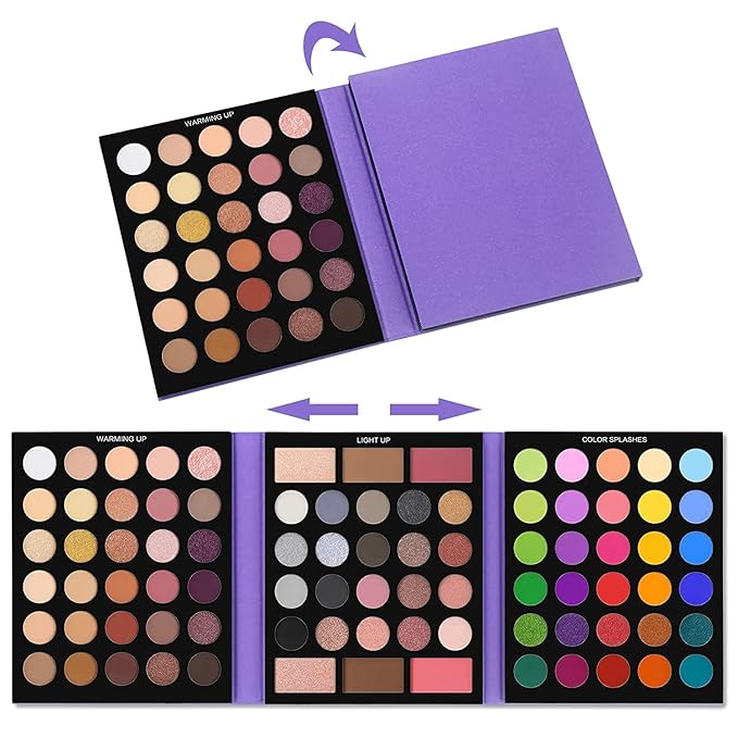 UCANBE 86 Colors Nude Eyeshadow Palette with 15pcs Makeup Brushes Set, Matte Glitter Long Lasting Highly Pigmented Waterproof Colorful Eye Shadow Contour Blush Powder Highlighter All in One-Velvo Beauty