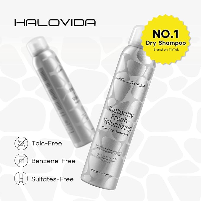 Dry Shampoo for Women, Dry Scalp Shampoo Spray for Dark Hair Leaves No White Residue, Absorb Oils, Volumizing & Refresh Hair for 72 Hours, 5.07 Fl Oz (Pack of 2)-Velvo Beauty