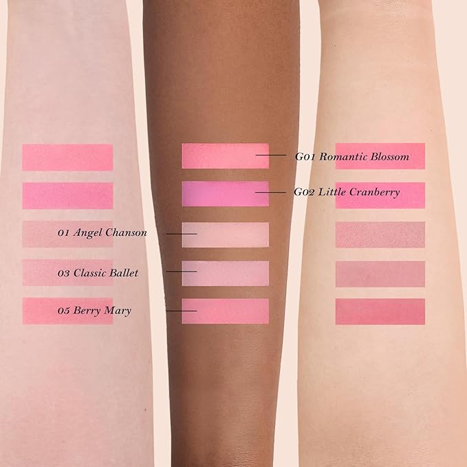 Flower Knows Strawberry Rococo Embossed Blush;Pink Matte Finish;Buildable & Blendable Powder Blush for cheeks,Natural Flush for All Skin Tones(G01 Romantic Blossom,4.6g)-Velvo Beauty