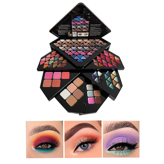 130 Color All In One Makeup Gift Set for Women Professional Makeup Kit Include 80 Eyeshadow, 20 Lipstick,15 Eyebrow Gel,5 Blusher,5 Contour & 5 Conclealer Makeup Palette Kit-Velvo Beauty
