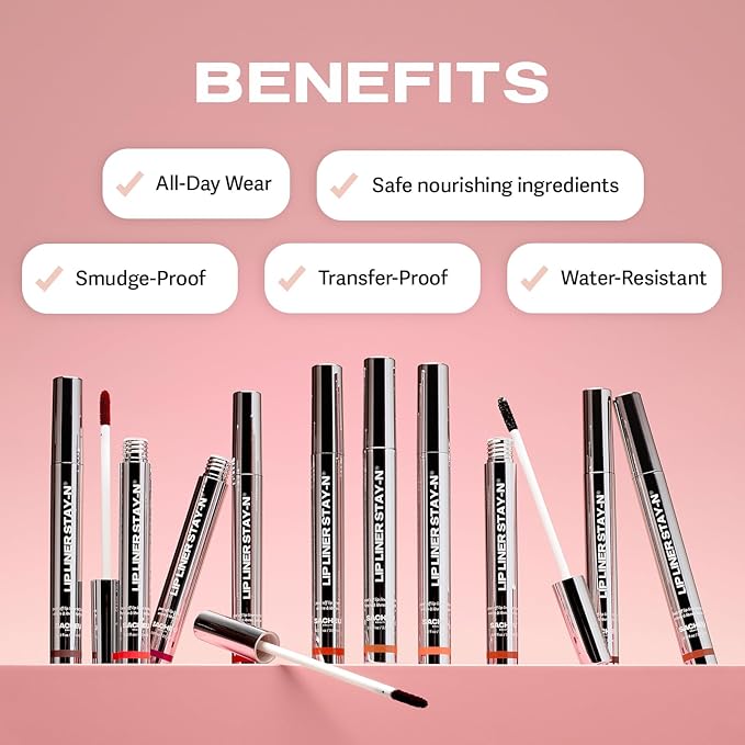 Sacheu Lip Liner STAY-N Peel Off Lip Stain — Long Lasting Matte Lip Tattoo Transfer Proof Lipstain Infused with Hyaluronic Acid & Vitamin E for All Skin Types — Vegan & Cruelty-Free, HEY-zel-Velvo Beauty