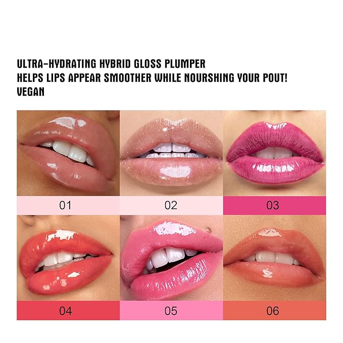 Natural Spicy Lip Plumping Booster Lip Plumping Oil,Lip Plumper Gloss, Ultra-Hydrating & Nourishing Plump and Pout Lip Plumper, Glossy Finish Fuller Lip Plumping Lip Gloss for Women Girls(03#)-Velvo Beauty