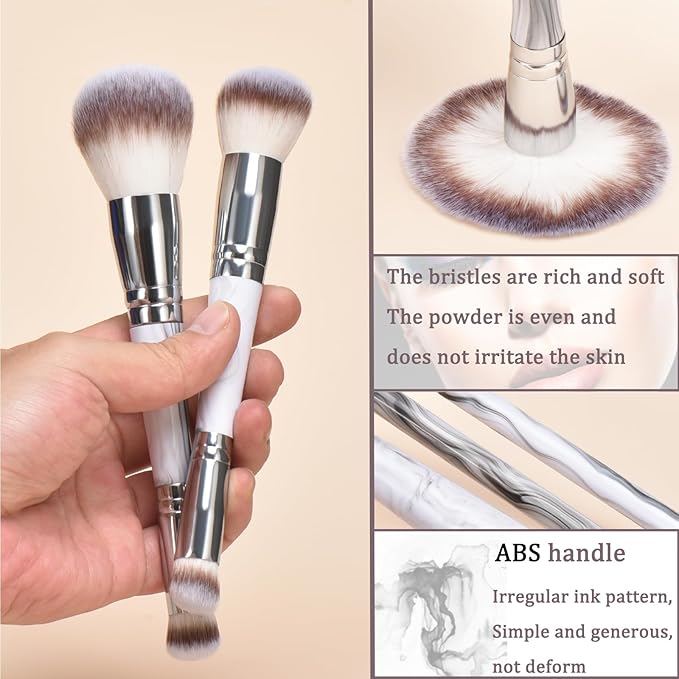 4 pcs makeup brushes, double head makeup brush set, loose powder powder blusher foundation make-up concealer eye shadow eyebrow brush, multi-purpose makeup tools-Velvo Beauty