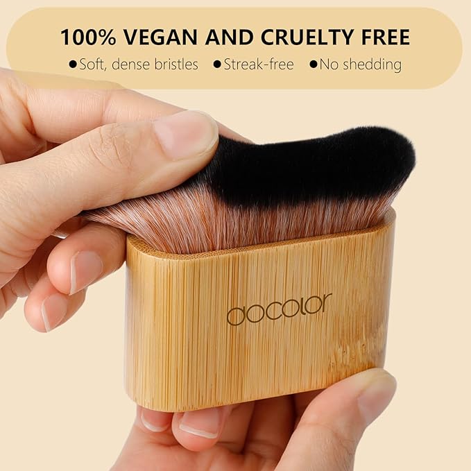 docolor Self Tanner Brush Large Body Makeup Brush, Soft Vegan Tanning Brush no stripes, for Foundation, Self-tanner, Bronzer, Self Tan Back Applicator Body + Face Self-Tan Blending Brush Gift Box-Velvo Beauty