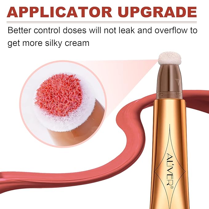 Blush Beauty Wand, Matte Face Blush with Cushion Applicator, Natural Silky Smooth Creamy Liquid Blush Wand, Lightweight Blendable Blush Stick for Cheek, Cruelty-free (Soft Rose)-Velvo Beauty
