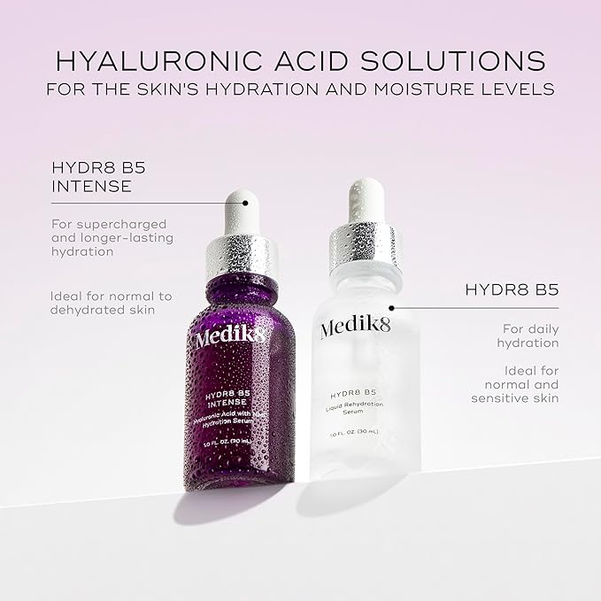 Medik8 Hydr8 B5 Intense - Hyaluronic Acid Serum - Moisturizing and Antioxidant Serum for Face - Smooths Fine Lines and Wrinkles - Vegan - 1.0 oz-Velvo Beauty