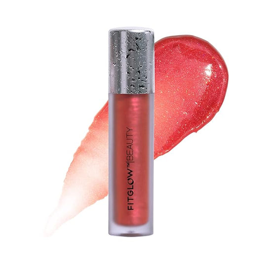 FITGLOW Beauty Lip Colour Serum | Hydrating Lip Gloss | Plumping Anti-Aging Lip Treatment | Natural Shine with Pomegranate Sterols & Collagen | Buildable Color for Dry Chapped Lips | Juice - 10g-Velvo Beauty