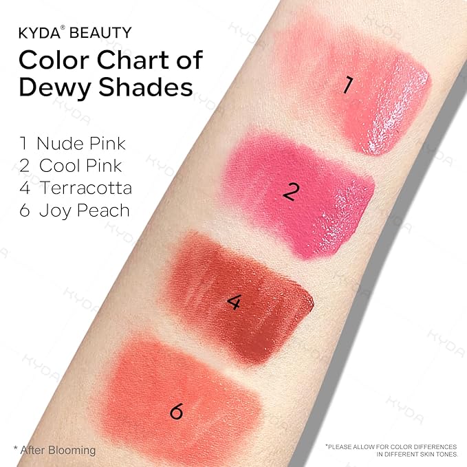 KYDA Liquid Blush, Matte Tinted for Cheeks, Lasting Dewy Finish, High Pigment Soft Creamy Blush, Blendable Lightweight Cover-Nude Pink-Velvo Beauty