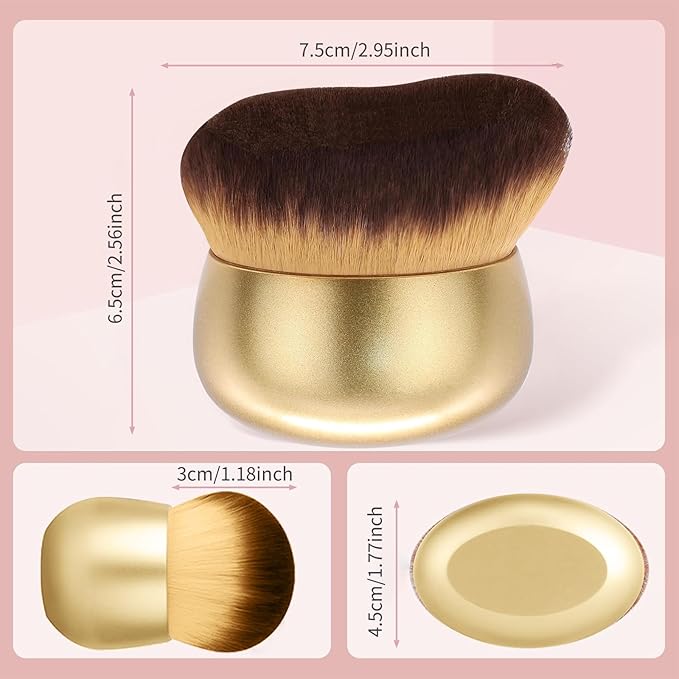 Extra Large Body Makeup Brush For Self Tanner,Leg Makeup &Bronzer Blend,75 mm Wide-headed Kabuki Brush Provides More Even& Pretty Application, Sunscreen Face&Back Makeup Brush,Wet&Dry Use-Matte (Pink)-Velvo Beauty