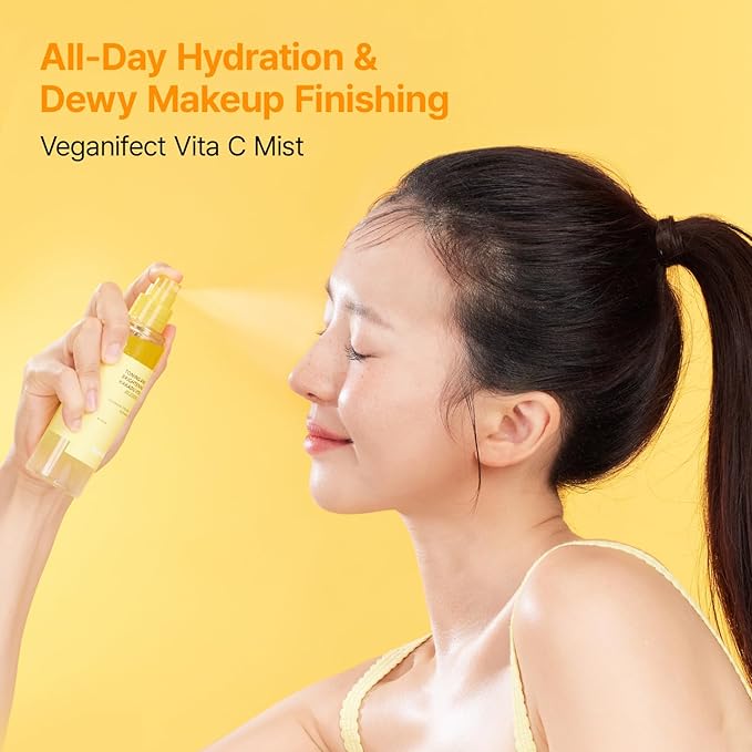 Vitamin C Mist with Niacinamide & Glutathione, Glow Mist for Dewy Skin, Makeup Setting Spray for face, Korean Skin Care, Vegan, 3.38 Fl Oz-Velvo Beauty