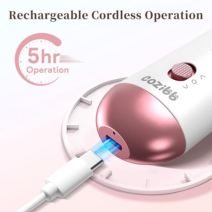Electric Nail Drill, 8-in-1 Cordless Electric Nail File with LED Light, 5 Speeds Rechargeable Manicure and Pedicure Kit Hand Foot Care Tool for Nail Grinder Trim Polish for Women Baby-Velvo Beauty