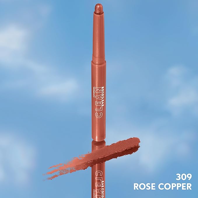 Covergirl Clean Eye Color, Rose Copper, Eyeshadow Sticks, Ultra Creamy Formula, Lightweight, Buildable Formula, Lasts All Day, Smudge-Proof, 0.05oz-Velvo Beauty