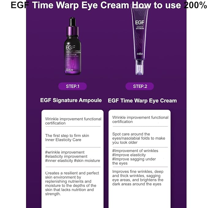 MIBA EGF Signature Time Warp Eye Cream 30ml / 1.01 fl.oz with all the conditions of a good eye cream-Velvo Beauty