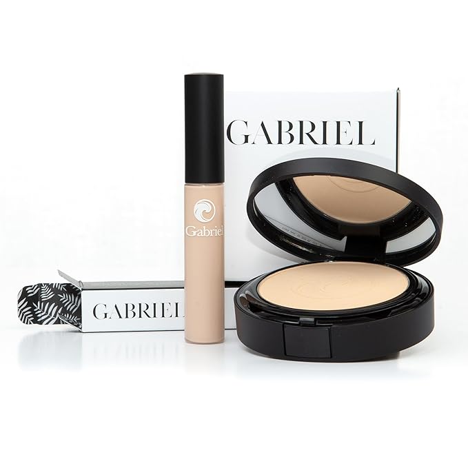 Gabriel Toolkit Concealer + Foundation | Organic, Clean Beauty Set + Cosmetic Travel Bag (Bamboo SET, 1)-Velvo Beauty