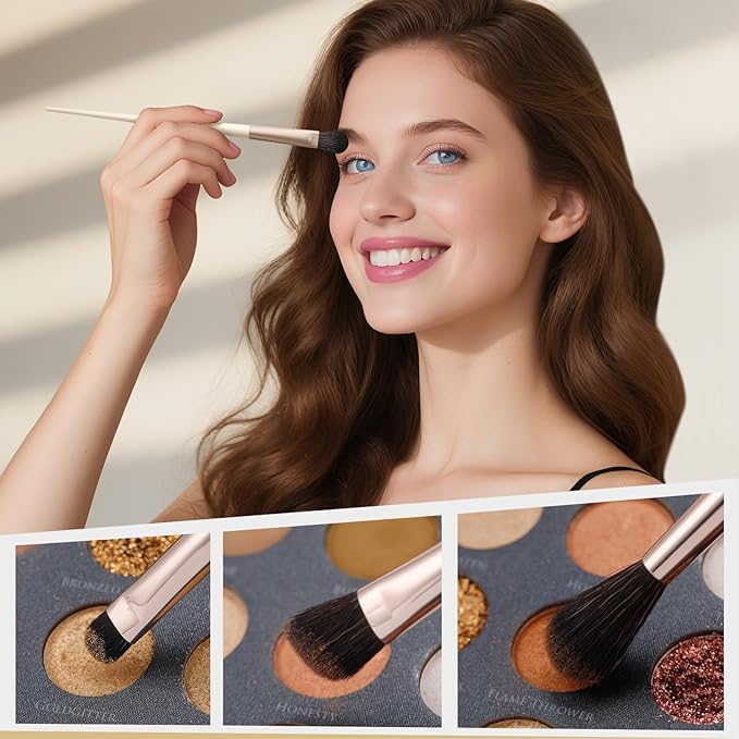 docolor Makeup Brushes Professional 30Pcs Make up Brushes Set Premium Synthetic Kabuki Foundation Blending Brush Face Powder Blush Concealers Eye Shadows Beige-Velvo Beauty