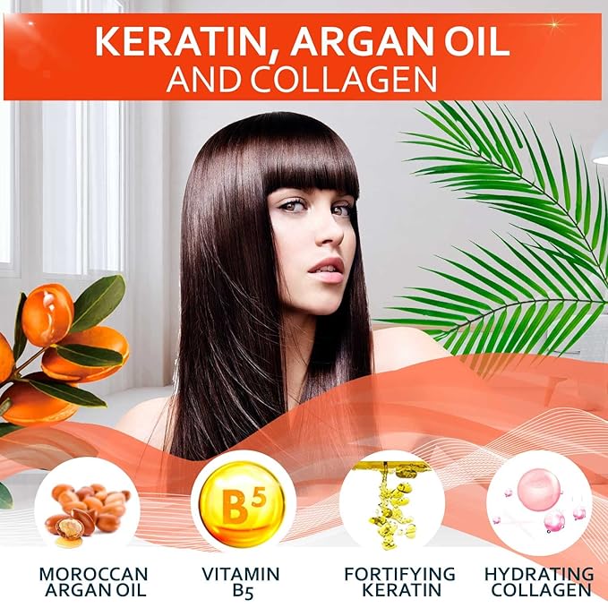 Keratin Conditioner – Sulfate and Paraben Free Deep Treatment for Dry, Damaged Hair - Salon Formula - For Curly, Color Treated, Straight and Frizzy Hair – for Women and Men to Repair Split Ends-Velvo Beauty