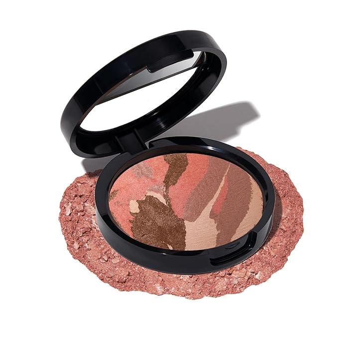 LAURA GELLER NEW YORK Baked Blush-n-Bronze Marbleized 2-in-1 Sculpting Bronzer Blush - Tawny Bronze - Contour Face with a Radiant Flush-Velvo Beauty