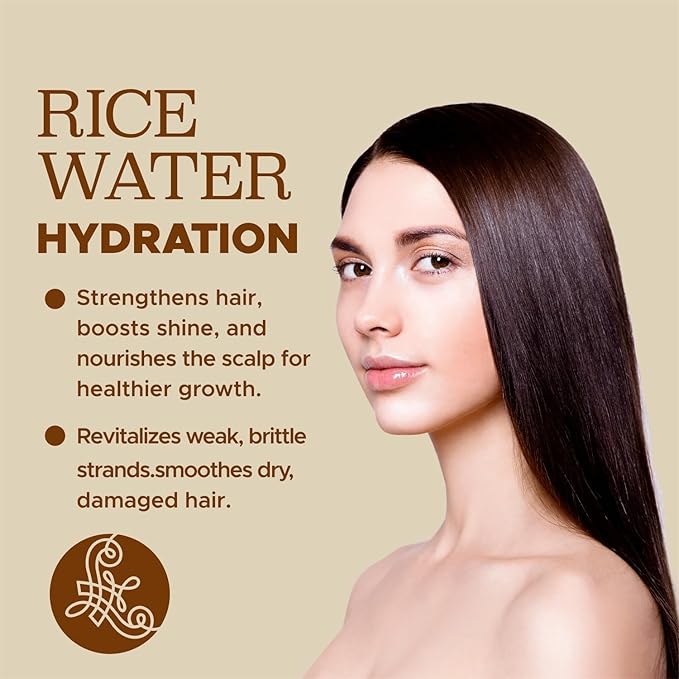 Luseta Rice Water Shampoo and conditioner Set Strengthening & Nourishing Revitalizes Shine for All Hair Types Hydrating & Frizz Control for Women and Men 16.9oz*2-Velvo Beauty