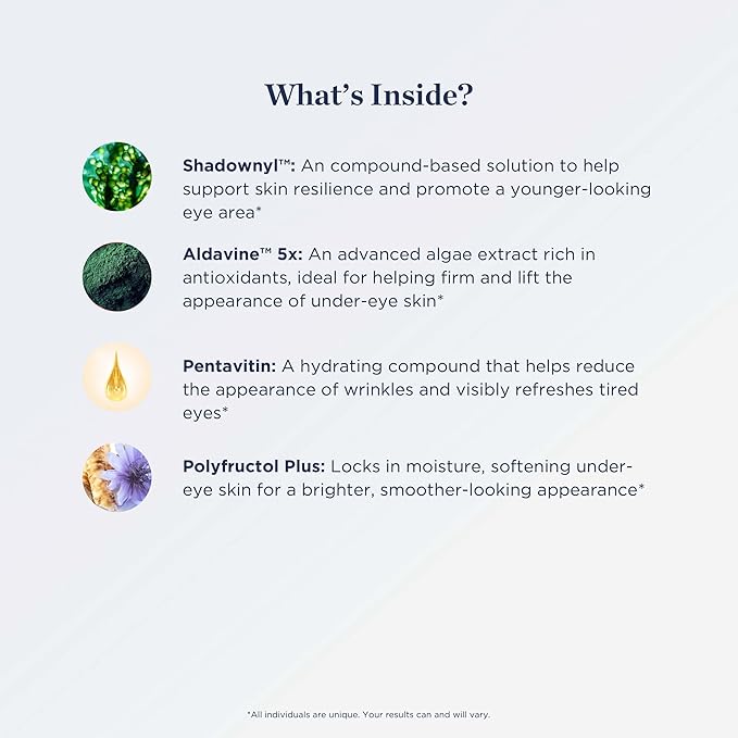 Radiate + Revive Hydrating Eye Cream- Rejuvenate Tired Eyes w/Algae to help Sagging, Hollowing, & Wrinkles- Lift Eyes, Firm Skin, Plump Complexion w/Antioxidants and Pearl Powder-Velvo Beauty