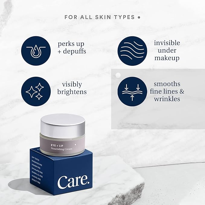 Eye+Lip Nourishing Cream with Caffeine, Vitamin K, Vitamin C, and Peptides. De-Puffs and Reduces Dark Circles. Fragrance-Free, Cruelty-Free. (0.5 ounce) (0.5 oz)-Velvo Beauty
