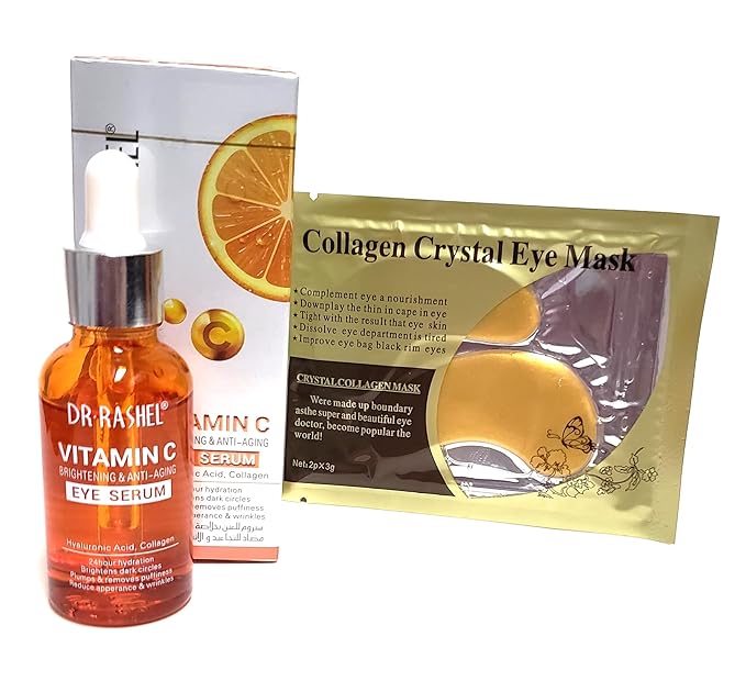 Vitamin C Eye Anti - Aging Serum Essence | Hyaluronic Acid and Collagen, Reduce Wrinkles, Remove Dark circles & Puffiness, Size (1.01 oz)-Velvo Beauty