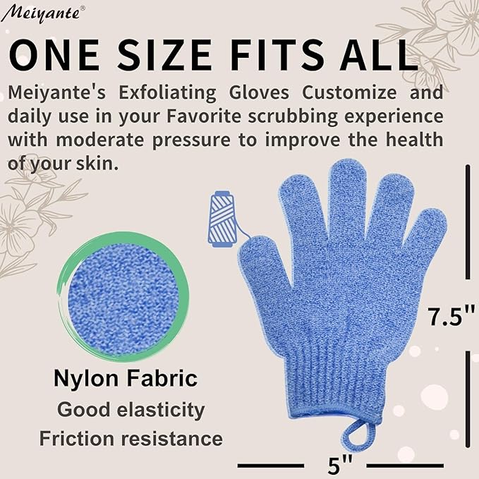 Exfoliating Glove - Body Scrub for Smooth and Soft Skin - Body Exfoliator for Ingrown Hair Dead Skin Remover and Itchy and Flaky Skin - Scrubber Shower Accessories 1 Pair Glove Mens Stocking Stuffer-Velvo Beauty