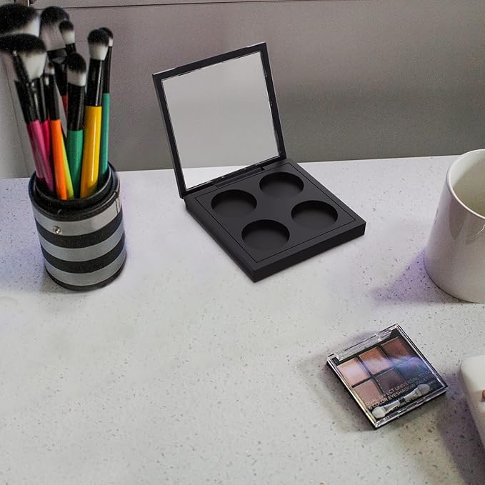 Metal Tray 5 Pcs Empty Magnetic Makeup Containers Eyeshadow Plates with 4Grids Cosmetics Storage Organizer for Eyeshadow Lipstick Blush Powder Pigment Makeup Pallet-Velvo Beauty
