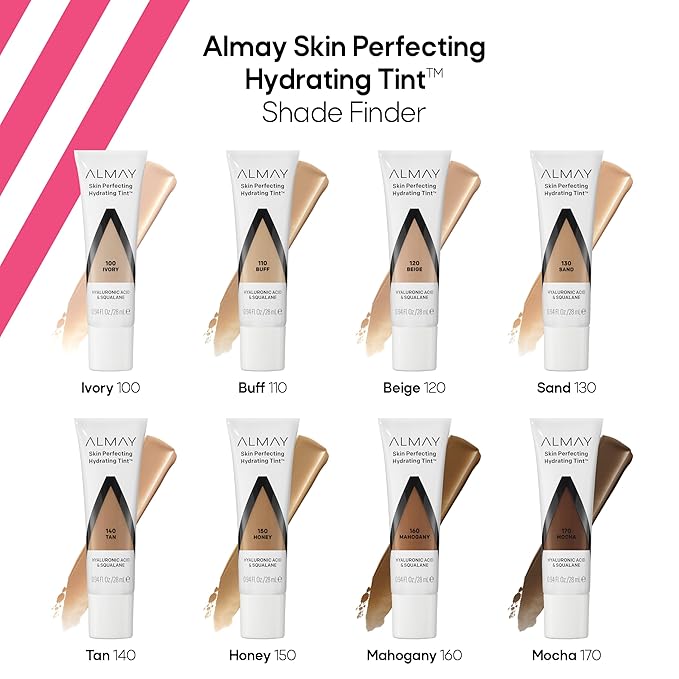 Almay Hydrating Liquid Foundation Tint, Lightweight with Light Coverage, Naturally Dewy Finish, Hypoallergenic, Dermatologist TestedFragrance Free, 120 Beige, 0.94 fl oz.-Velvo Beauty