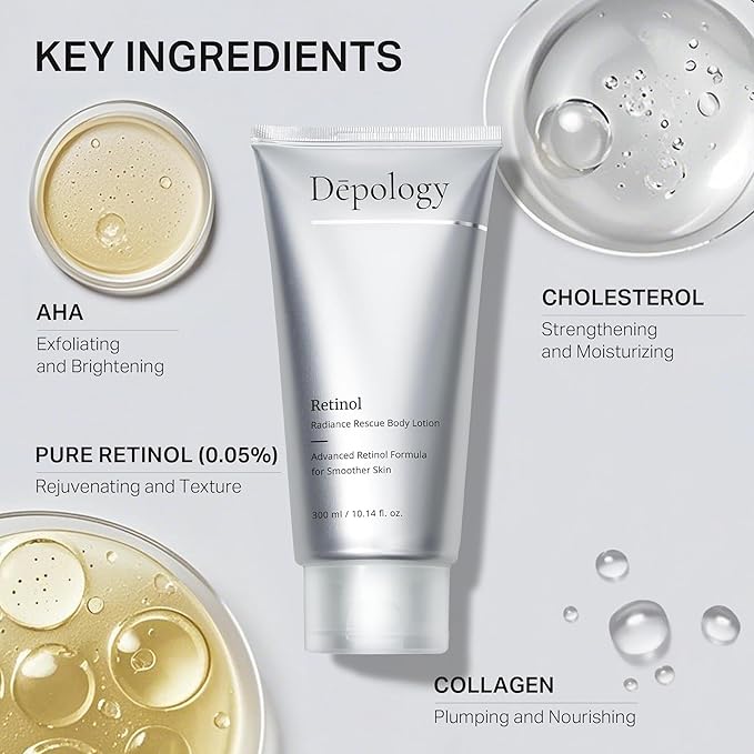 Ultra-Size Firming Retinol Body Lotion for Crepey Skin & Keratosis Pilaris with 0.05% Retinol, AHA, Collagen, Body Cream, Anti Aging Moisturizer 10.14 fl oz-Velvo Beauty